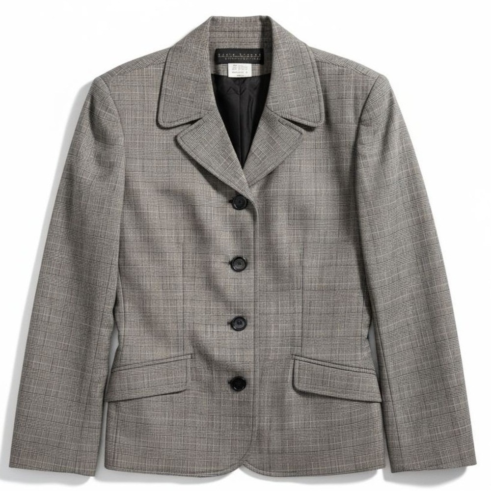 Harvé Benard Wool Plaid Blazer Size 8‎ Career Business Interview SIZE 8